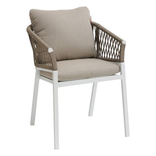 Set mit 2 Gartensesseln Oriengo Taupe & Weiß - Hespéride
