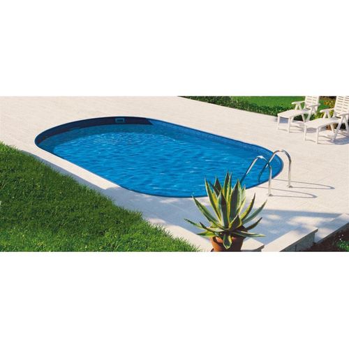 IBIZA Stahlwandpool, oval, 8 x 4,16 m, 120 cm tief, Einbaupool, mit Skimmeröffnung, ohne Innenfolie, ohne Filteranlage