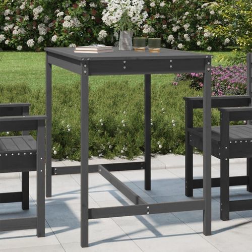 Gartentisch Grau 121x82,5x110 cm Massivholz Kiefer