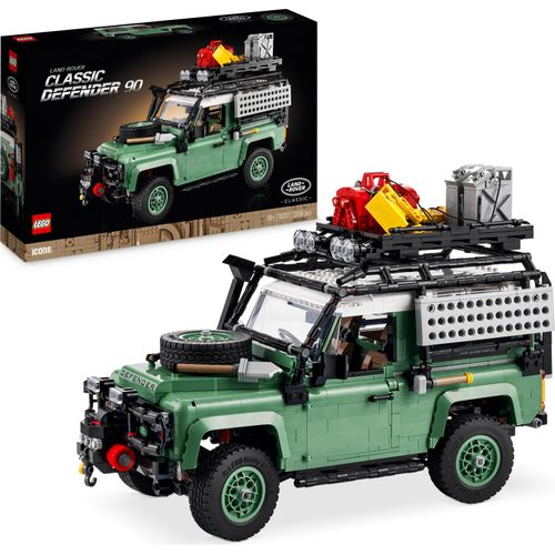 LEGO Icons Klassischer Land Rover Defender 90, 4 x 4 Geländewagen, Modellauto-Bausatz für Erwachsene, Autosammlung zum Bauen 10317