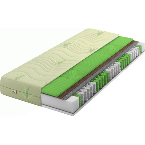 Aloe VERA Taschenfederkernmatratze Massageschaum Kokosmatte 160x190 x 21 cm 7-Zonen Federkernmatratze, Härt H3 H4