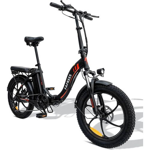 20-Zoll-Fettreifen-Elektro-Moutian-Fahrrad, Faltbares Elektrofahrrad,Schnee-, 36 V/15 Ah, Lithiumbatterie, 250 W, Laufleistung 90–120 km-Schwarz