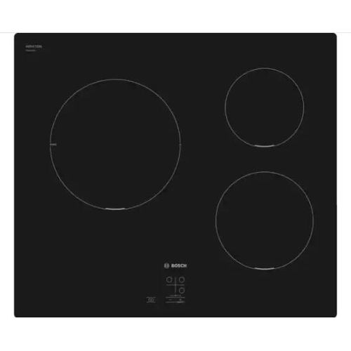 Kochfeld, Bosch PUC611AA5E, SER2, Induktionskochfeld, 60 cm, 3 Zonen, Aufputzmontage ohne Rahmen, Schwarz