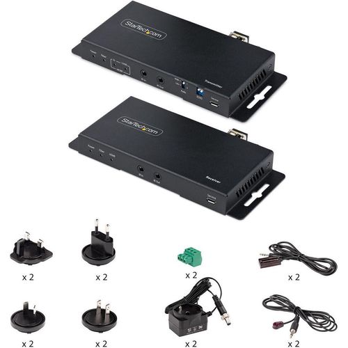 StarTech.com 4K HDMI over Fiber Extender Kit, 4K 60Hz up to 3300ft/1km (Single Mode) or 1000ft/300m (Multimode) LC Fiber Optic, HDR/HDCP, Audio/RS232/IR Extender, HDMI Video Extender