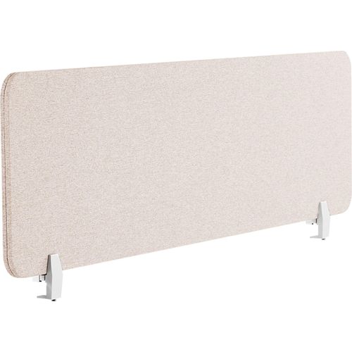BELIANI Schreibtisch Trennwand Beige Stoff PET Kunststoff 160 x 40 cm zum Aufstellen Klemmen Schallschutz Sichtschutz Pinnwand Büro Home Office