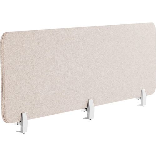 BELIANI Schreibtisch Trennwand Beige Stoff PET Kunststoff 180 x 40 cm zum Aufstellen Klemmen Schallschutz Sichtschutz Pinnwand Büro Home Office