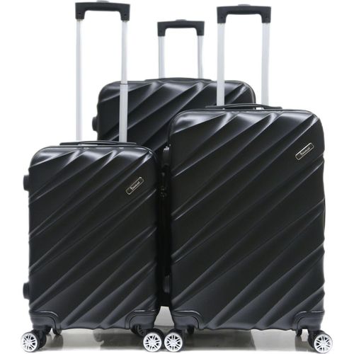 Reisekoffer Koffer 3 tlg Hartschale Trolley Set Kofferset Handgepäck Gepäck Reisetasche ABS-05 Schwarz