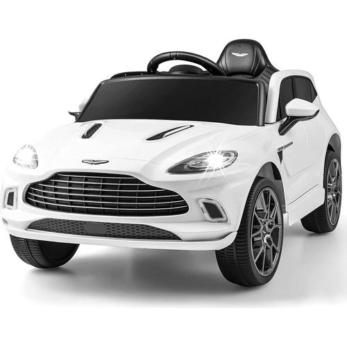 COSTWAY 12V Aston Martin DBX Kinderauto mit 2,4G-Fernbedienung, Elektroauto 1,4-2,5 km/h mit Scheinwerfer, Musik und Hupen, für Kinder ab 3 Jahre alt (Weiß)
