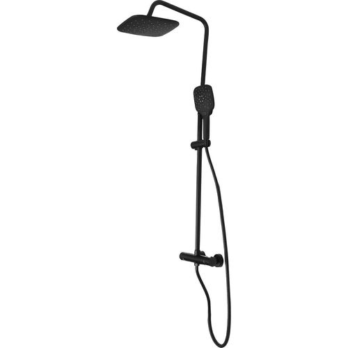 Duschsystem mit Thermostat Schwarz Duschset Duscharmatur Regendusche Handbrause