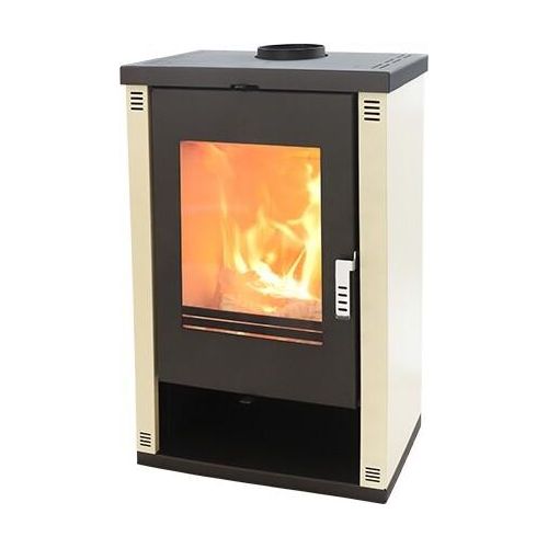 Kaminofen modern model Theia Weiß, Energieeffizienz A+ 81.20%, 9 kW, 570 x 467 x 926 mm