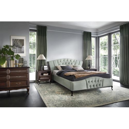 Grünes Chesterfield Bett mit Holz Schlafzimmer Möbel Betten Königlich