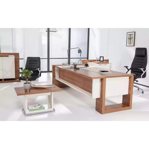 Schreibtisch Kommode Couchtisch Holz Braun 3tlg. JVmoebel