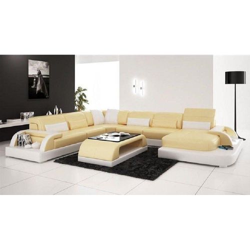 Wohnlandschaft Ecksofa Ledersofa Extra Luxus JVmoebel