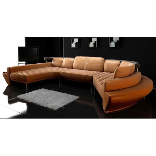 Wohnlandschaft Ecksofa Polster Runde JVmoebel