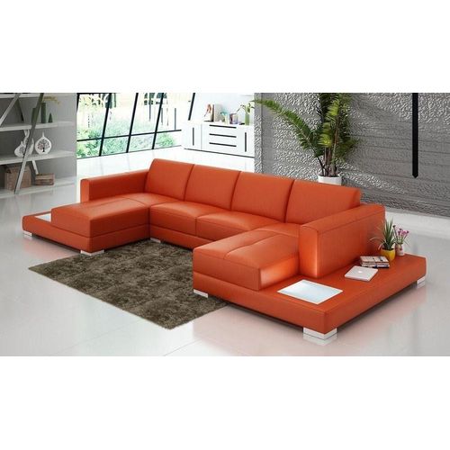 Wohnzimmer Ecksofa Leder Sofa Polster JVmoebel