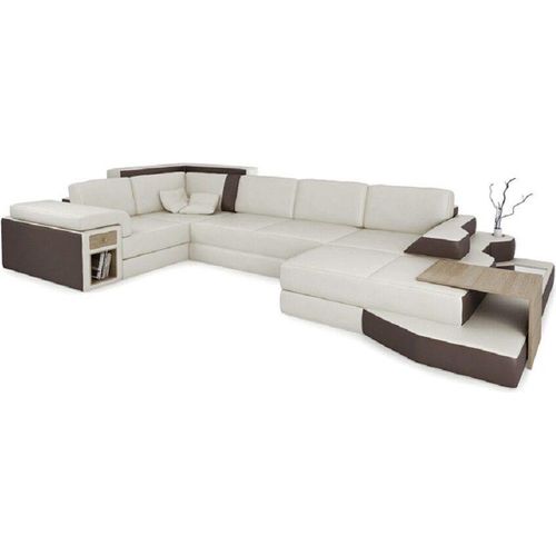Wohnlandschaft Ecksofa U Form Leder Polster Sitz Couch JVmoebel