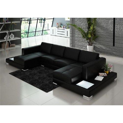 Wohnzimmer Ecksofa Leder Sofa Polster JVmoebel