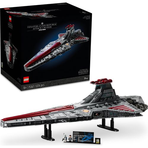 LEGO Star Wars UCS Republikanischer Angriffskreuzer der Venator-Klasse, Modellbauasatz für Erwachsene, Geschenk für Männer und Frauen, The Clone Wars Set mit 2 Minifiguren 75367
