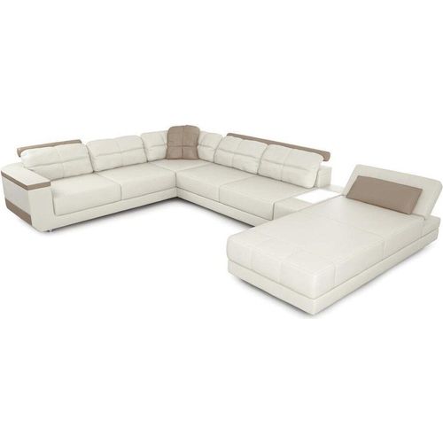 Wohnlandschaft Ecksofa Polster Couch Ledersofa JVmoebel