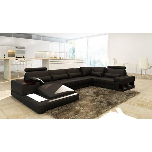 Wohnlandschaft Ecksofa Ledersofa Couch Marken JVmoebel