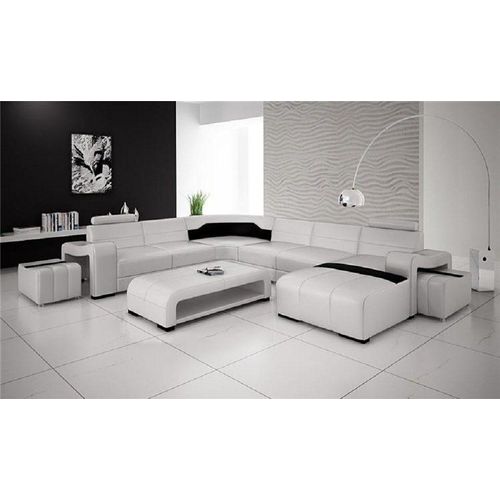 Wohnlandschaft Couch Polster Sitz Garnitur Ecksofa Big Couchen + 2 Hocker UForm