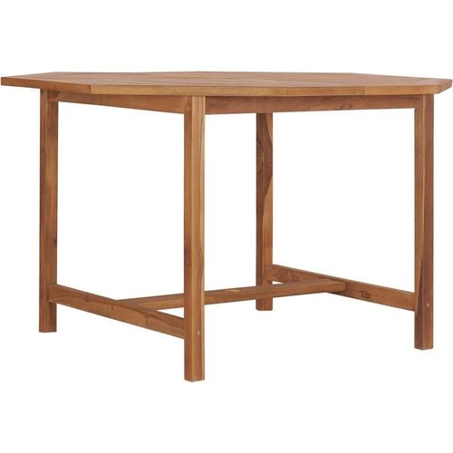 Garten-Esstisch 110x110x75 cm Massivholz Teak