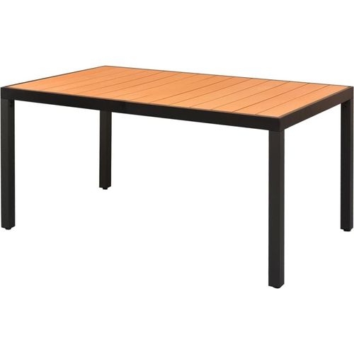 Gartentisch Braun 150x90x74 cm Aluminium und WPC