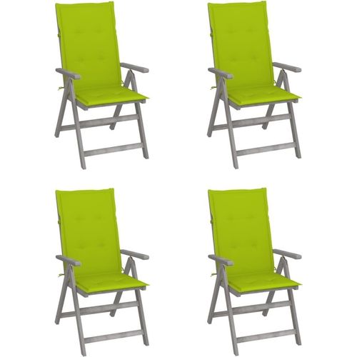 Hochlehner Verstellbar 4 Stk. mit Auflagen Massivholz Akazie