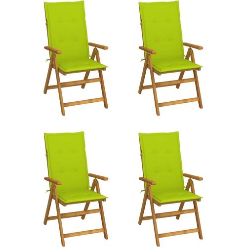 Hochlehner Verstellbar 4 Stk. mit Auflagen Massivholz Akazie