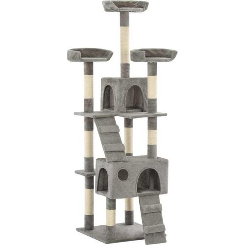Katzen-Kratzbaum mit Sisal-Kratzsäulen 170 cm Grau