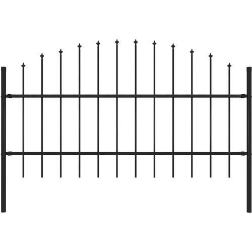 Gartenzaun mit Speerspitzen Stahl (0,75 - 1) x 1,7 m Schwarz