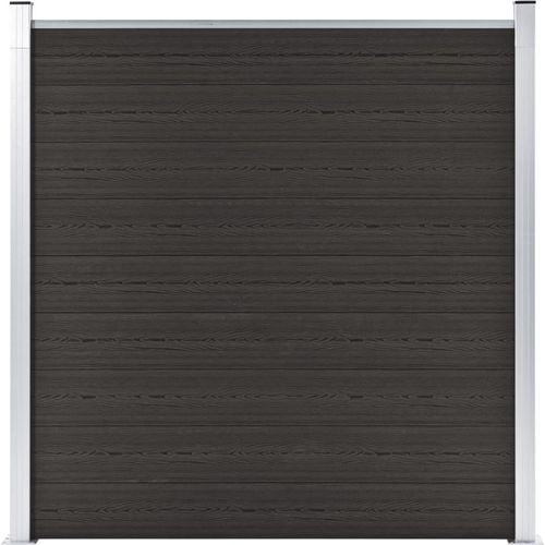 Möbel Zaunelement WPC 180x186 cm Schwarz - Metallzäune 148972