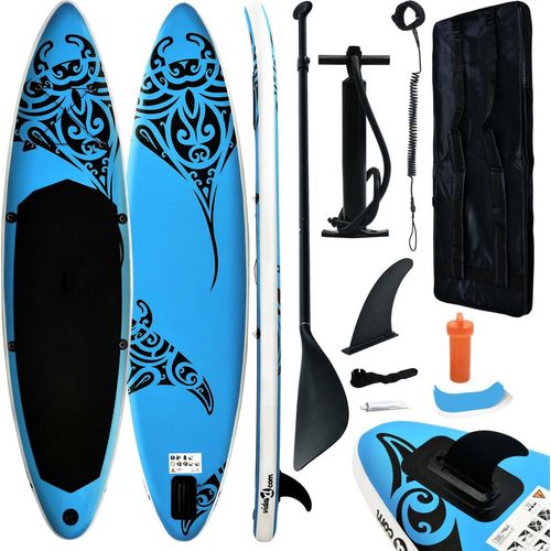 Ankonbej Aufblasbares Stand Up Paddle Board Set 305x76x15 cm Blau