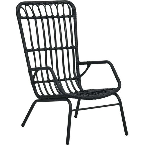 Gartenstuhl Poly Rattan Schwarz