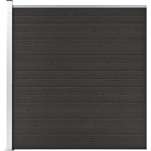 Gartenzaun WPC ist langlebig und beständig gegen Fäulnis und Rost 175x186 cm schwarz