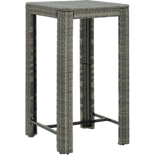 Garten-Bartisch Grau 60,5x60,5x110,5 cm Poly Rattan