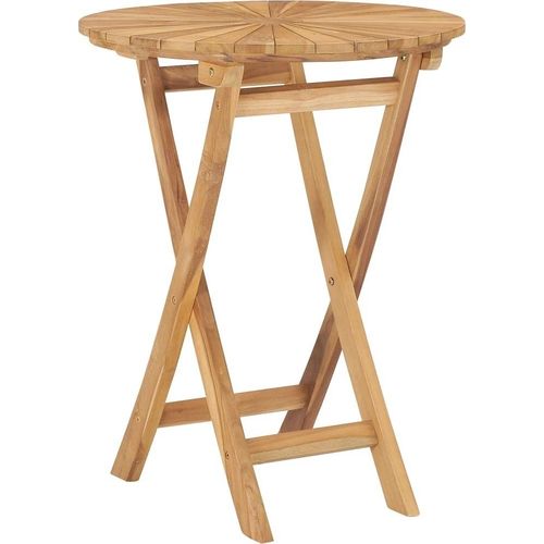Gartentisch Klappbar Ø 60 cm Massivholz Teak