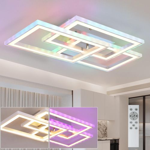 ZMH LED Deckenleuchte Weiß Deckenlampe lampe Dimmbar mit Fernbedienung RGB Farbwechsel 45W für Schlafzimmer Wohnzimmer Küche Flur