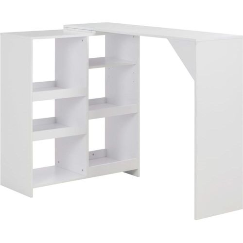 Bartisch mit Beweglichem Regal Weiß 138x39x110 cm