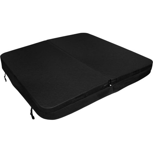 Whirlpool Abdeckung Spa 2x2m Quadratisch Schwarz Hardtop Wetterfest PVC-Leder