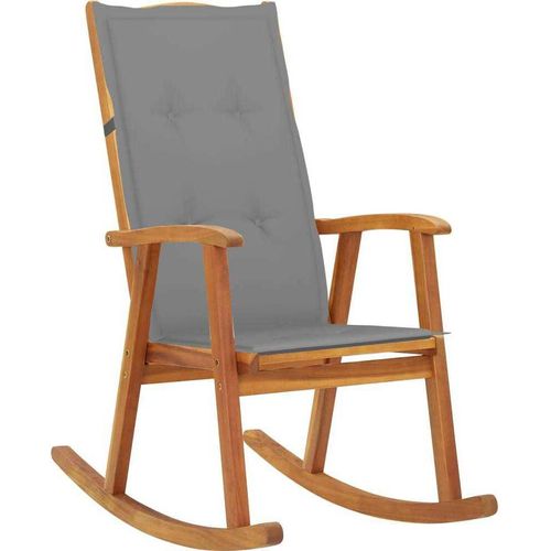 Schaukelstuhl mit Auflagen Massivholz Akazie