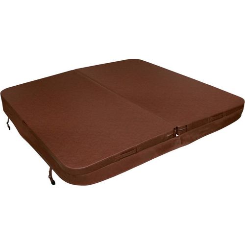 Whirlpool Abdeckung Spa 210x210cm Quadratisch Braun Hardtop Wetterfest PVC-Leder