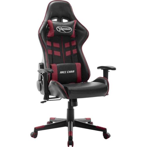Gaming-Stuhl Schwarz und Weinrot Kunstleder