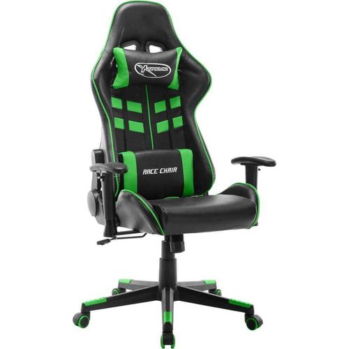Gaming-Stuhl Schwarz und Grün Kunstleder