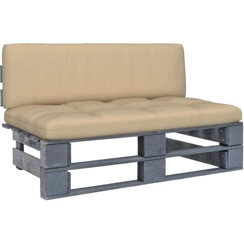 Outdoor-Mittelsofa Paletten Imprägniertes Kiefernholz Grau