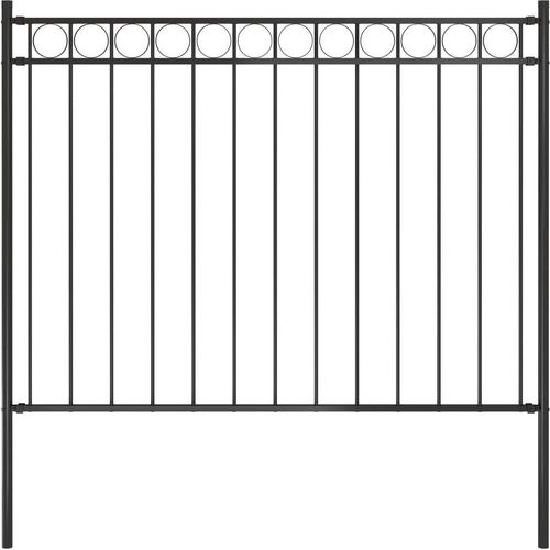Gartenzaun Stahl 1,7x1 m Schwarz