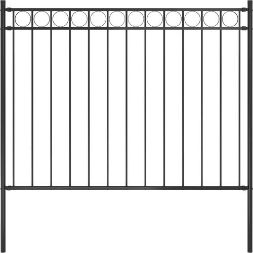 Gartenzaun Stahl 1,7x1,2 m Schwarz