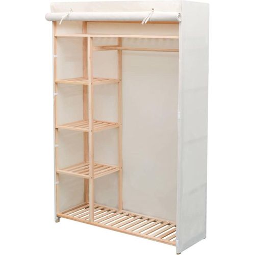 Schrank Stoff und Kiefernholz 110 x 40 x 170 cm
