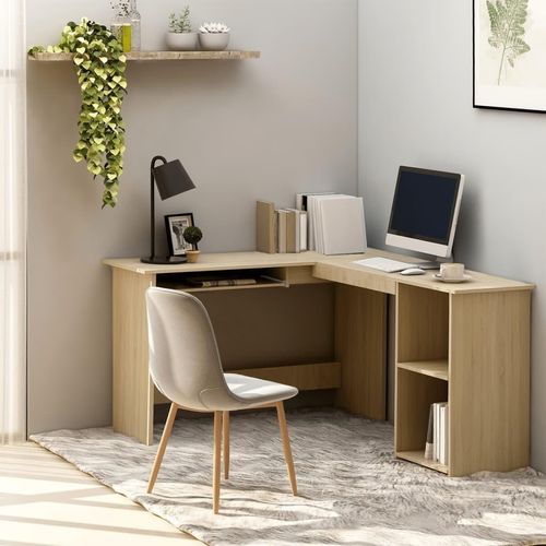 Eleganten-Stil Eckschreibtisch L-Form Sonoma-Eiche 120x140x75 cm Holzwerkstoff - Anrichte Highboard CHY31021661