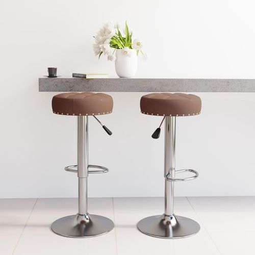The Living Store Barhocker 2 Stk. Braun Stoff